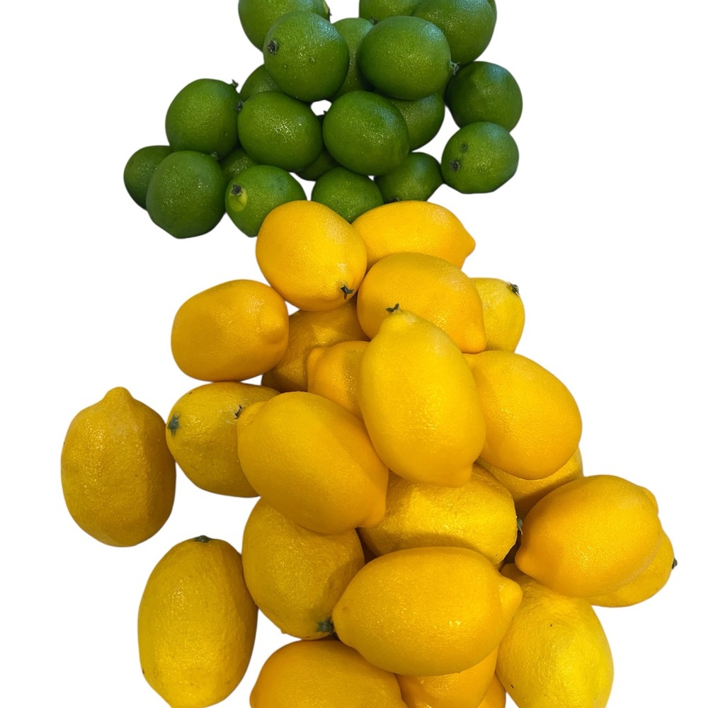 ❌SOLD Faux Citrus (50pcs) 25 Yellow Lemons & 25 Green Limes - For Home Decor Use